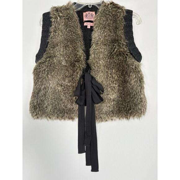 Vintage Y2K Juicy Couture Cashmere and Wool Faux Fur Sweater Vest Size M - Picture 1 of 8